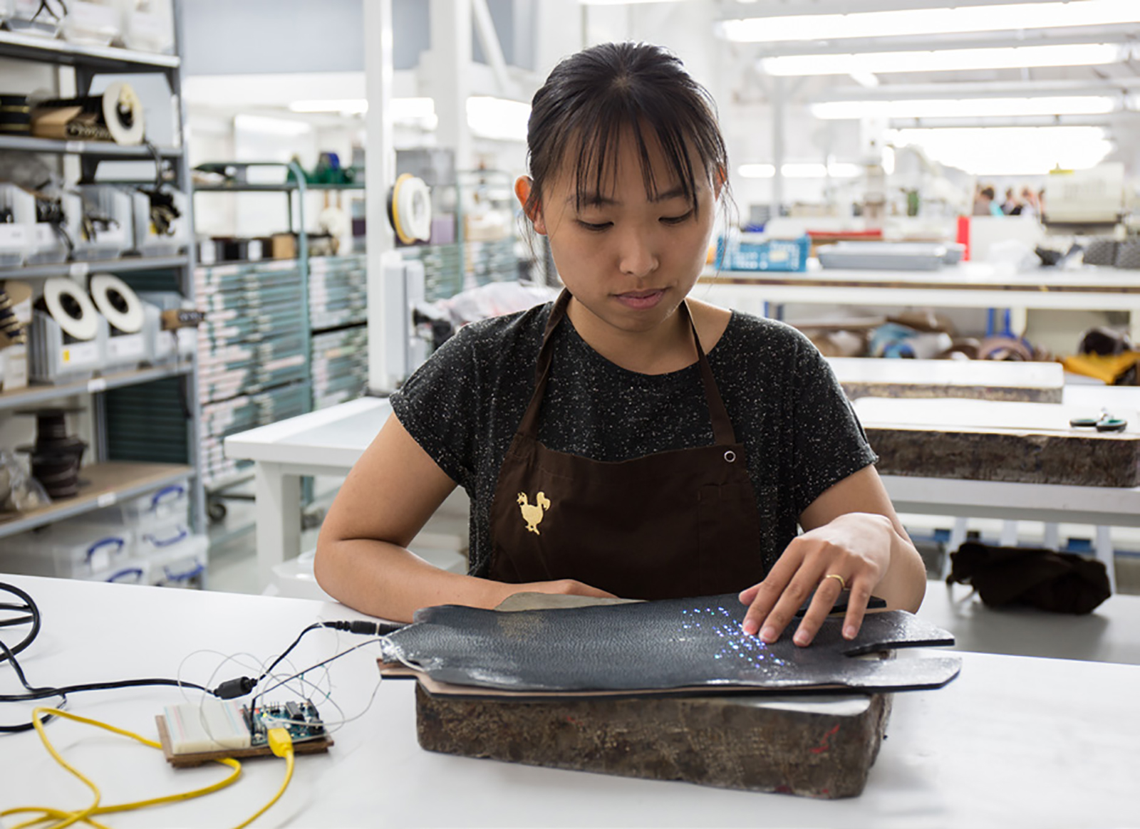 Tests sur le toucher, matière interactive auprès de professionnels.
