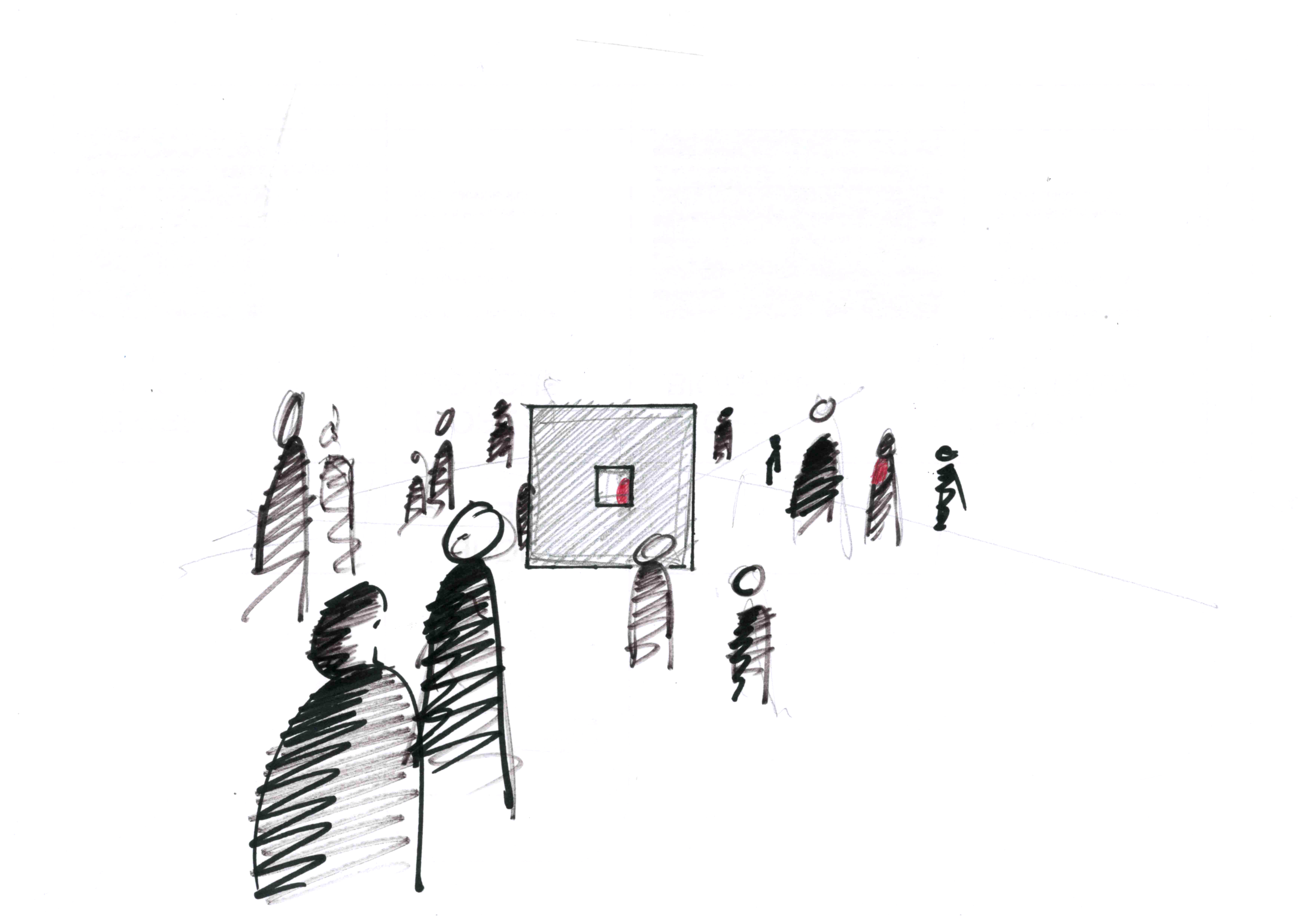 <em>Intention d'un dispositif de fragmentation visuelle, puis de recomposition</em>