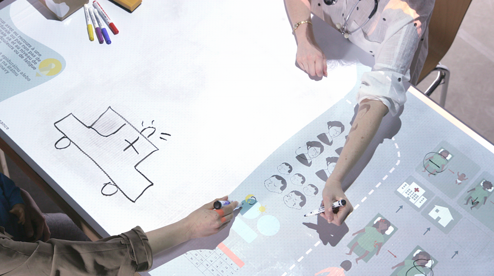 Interpretable, système interactif ayant pour but d’améliorer la communication entre un médecin et un patient qui ne parlent pas la même langue, dans le cadre d’un échange médical. Conçue dans le cadre d'une résidence à l'Urbanlab.